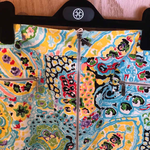 Carlisle Paisley Print Stretch Cotton Skirt Sz 6 - Picture 3 of 7